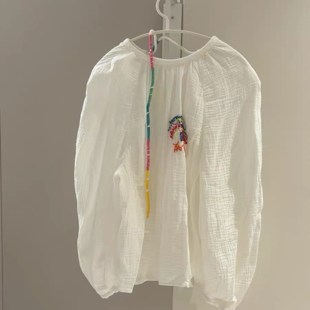 Mira Mikati White Blouse with Colorful Accents size38